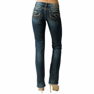 Silver Jeans Lola 17" Distressed 28 Flare‎ Jeans